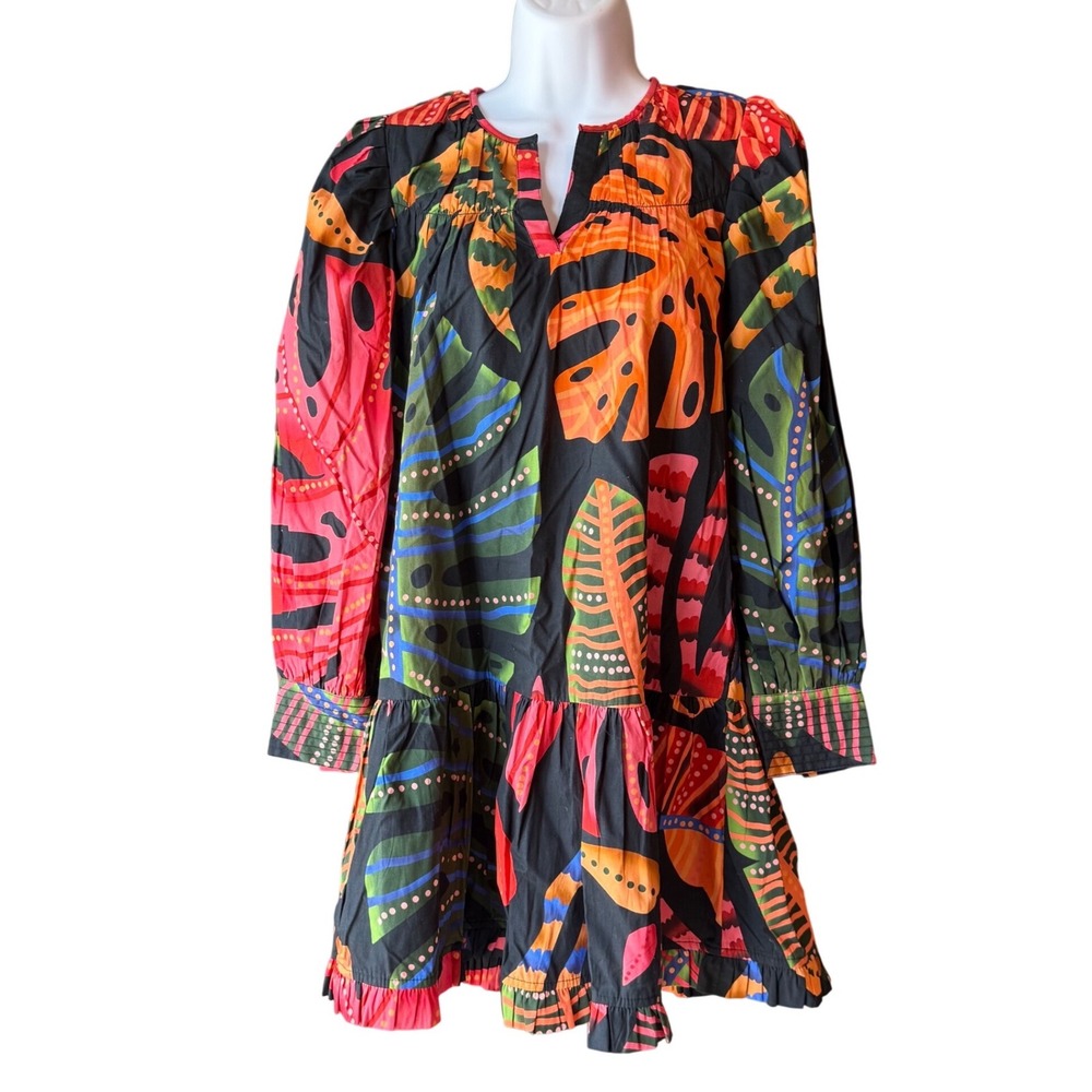 Maudeโ Vivante Ollie Dress Black Forest Tropical Print Size XSmall New With Tags